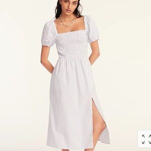 J Crew Short-sleeve smocked dress in stripe BG456